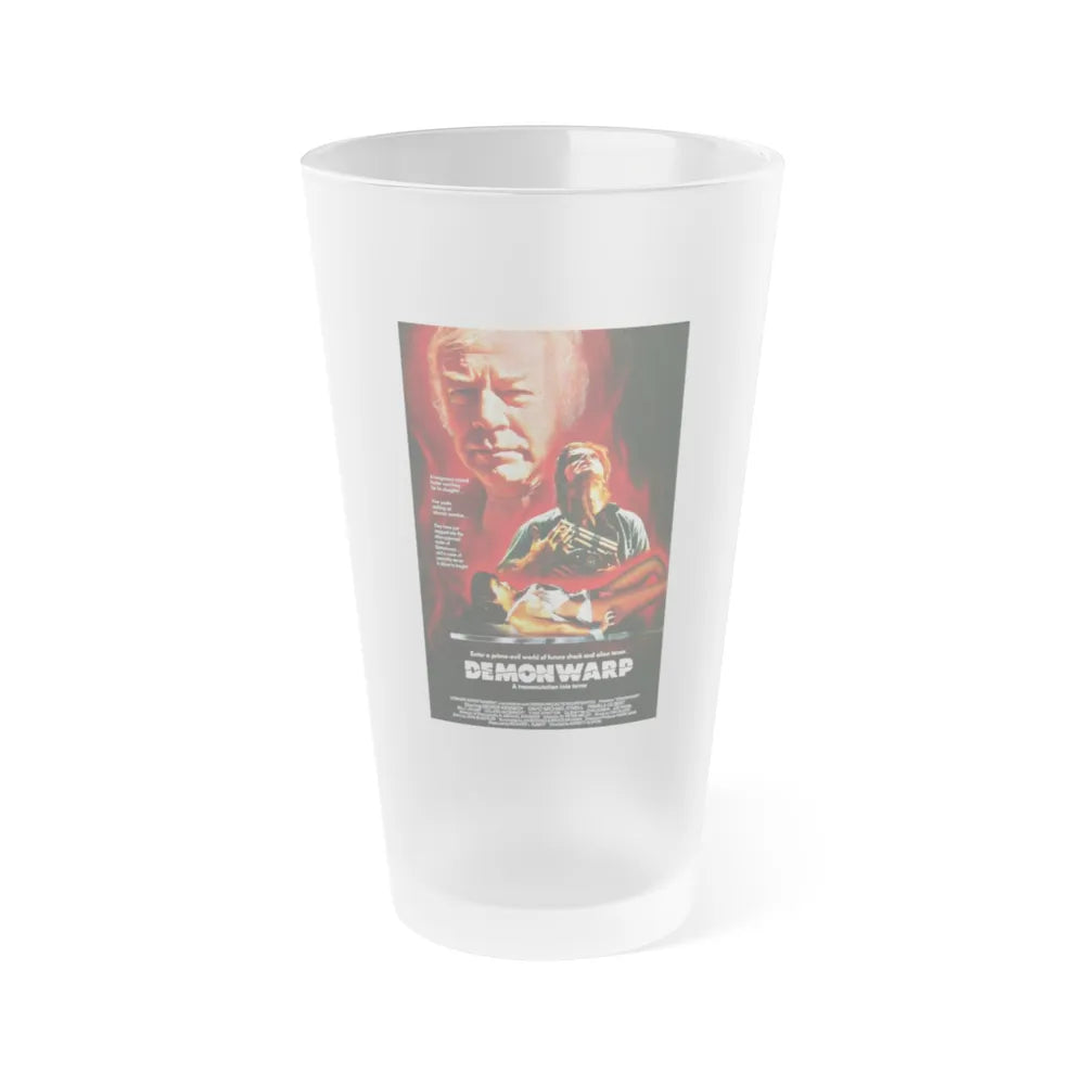 DEMONWARP 1988 Movie Poster - Frosted Pint Glass 16oz-16oz-Frosted-Go Mug Yourself