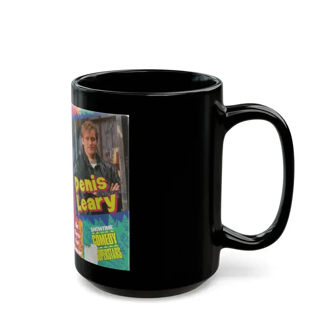 DENIS LEARY NO CURE FOR CANCER (VHS COVER) - Black Coffee Mug - Go Mug Yourself