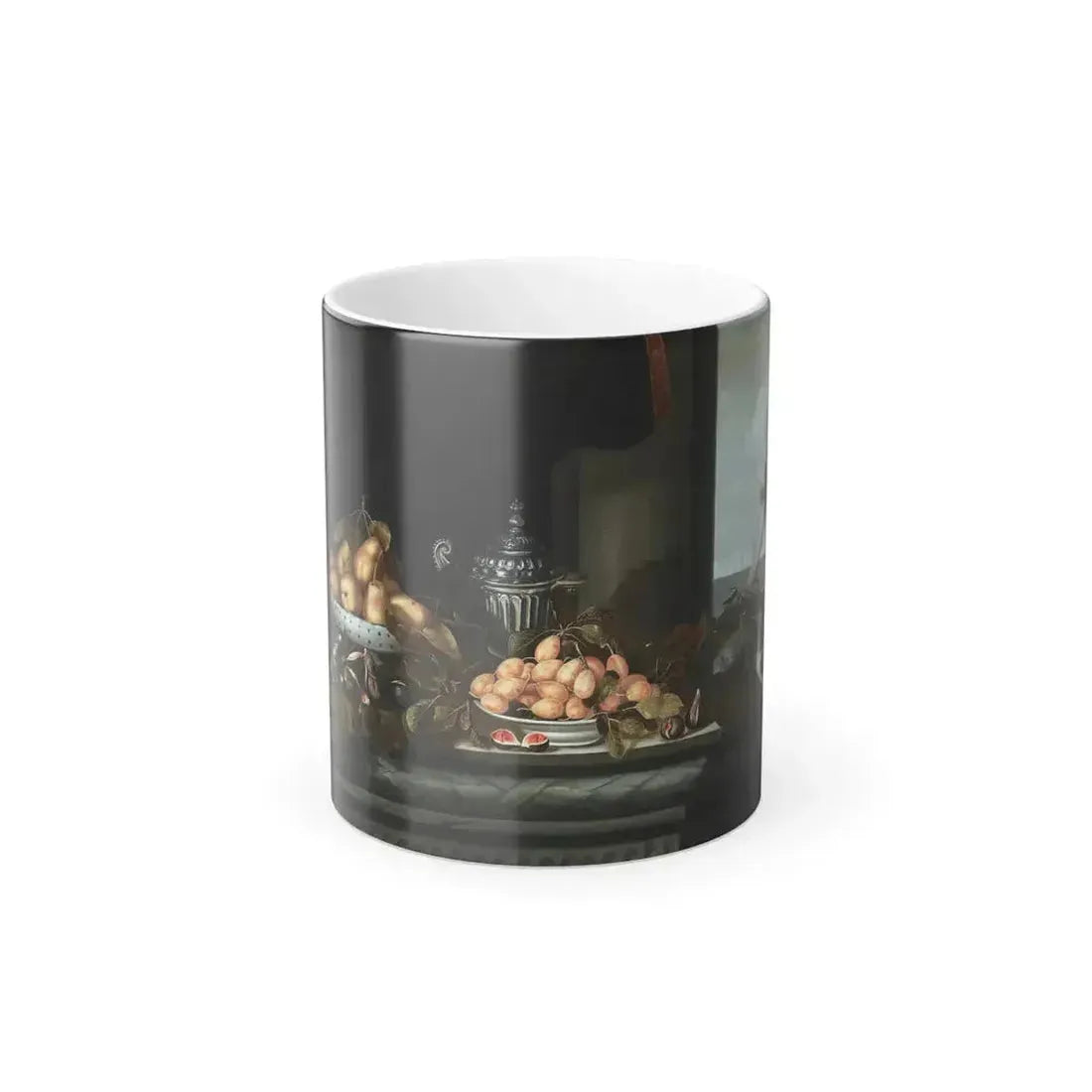 Denis Parmentier (17th Century) A still life of pears and other fruit on a ledge - Oil on Canvas - Color Changing Mug 11oz 11oz - Go Mug Yourself