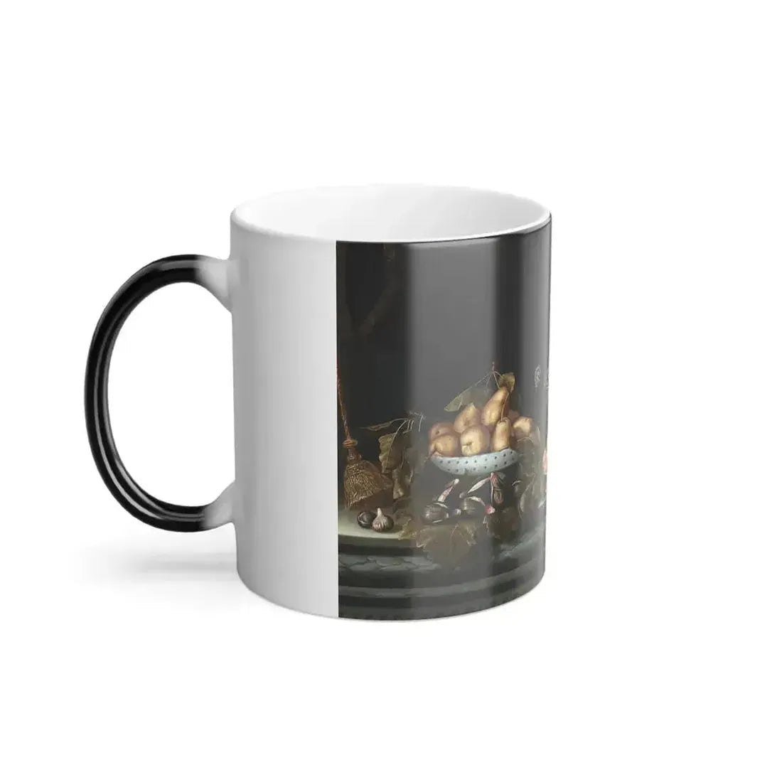 Denis Parmentier (17th Century) A still life of pears and other fruit on a ledge - Oil on Canvas - Color Changing Mug 11oz - Go Mug Yourself