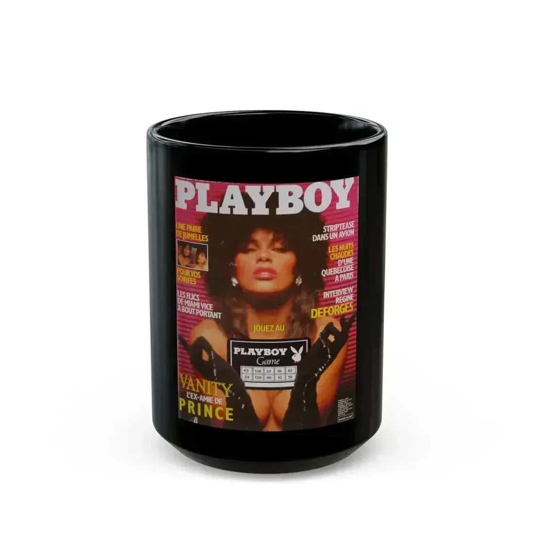 Denise Katrina Matthews 11 (Vintage Female Icon) Black Coffee Mug 15oz - Go Mug Yourself