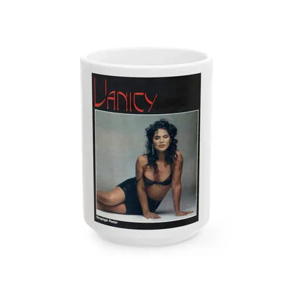 Denise Katrina Matthews 14 (Vintage Female Icon) White Coffee Mug 15oz - Go Mug Yourself
