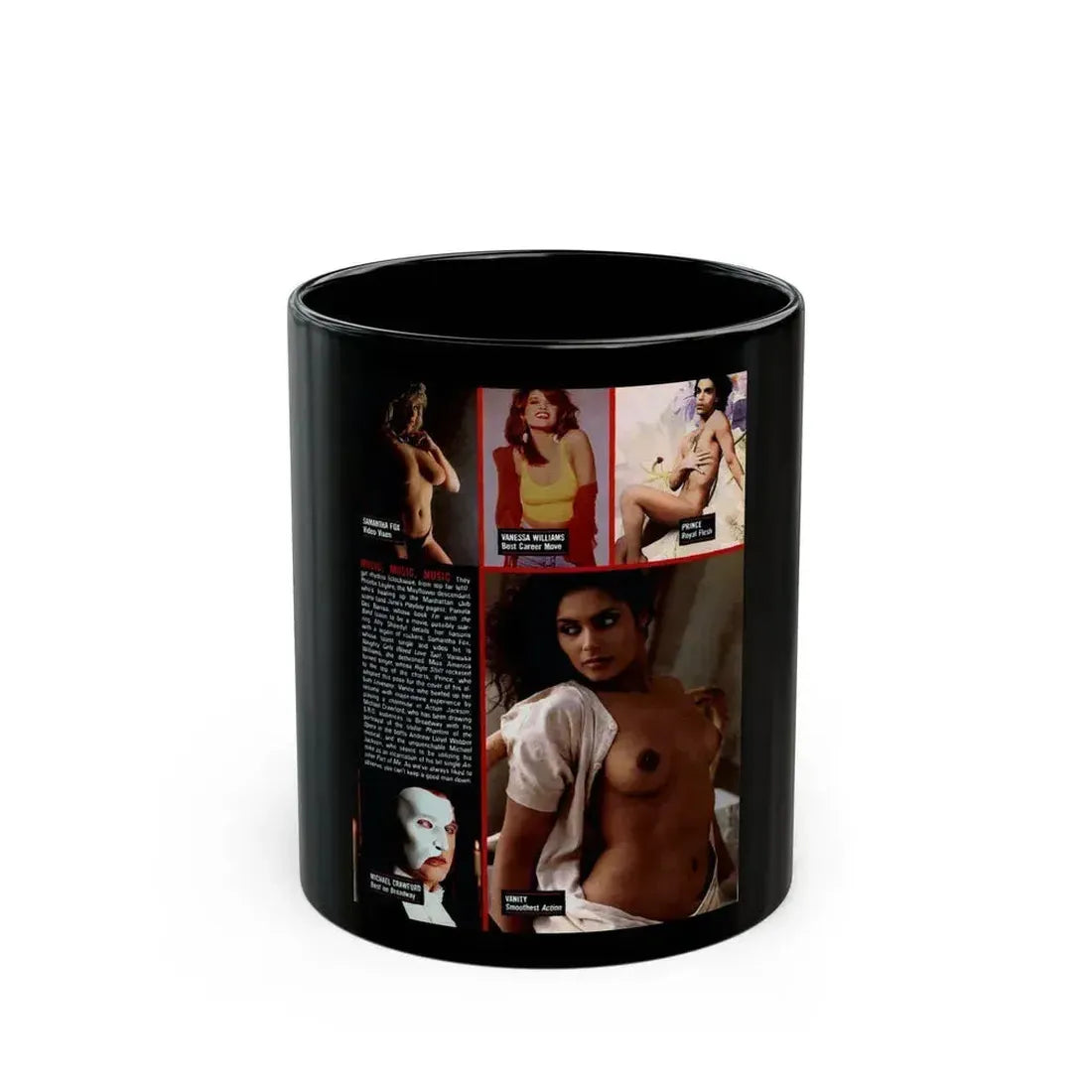 Denise Katrina Matthews 5 (Vintage Female Icon) Black Coffee Mug 11oz - Go Mug Yourself