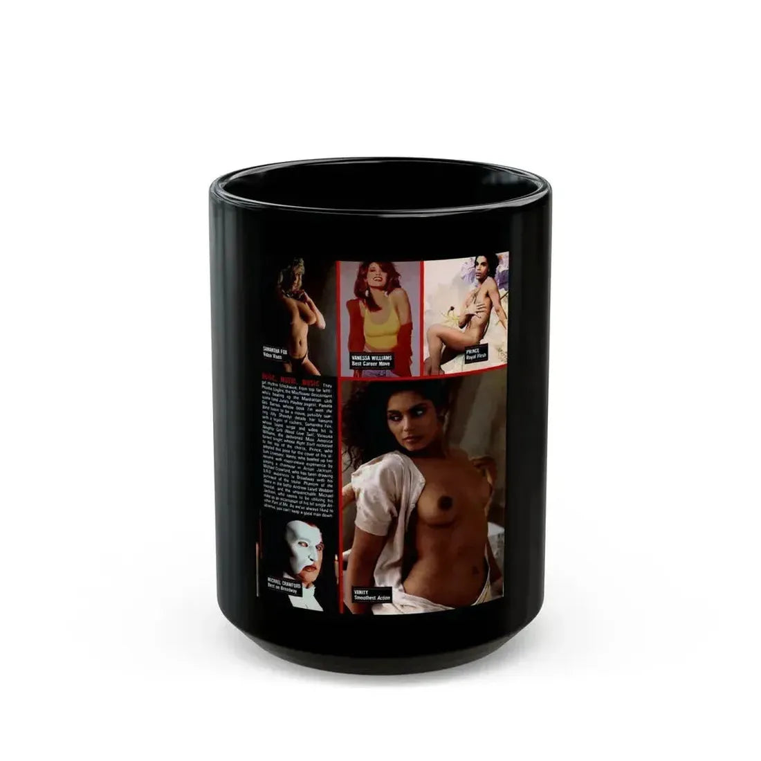 Denise Katrina Matthews 5 (Vintage Female Icon) Black Coffee Mug 15oz - Go Mug Yourself