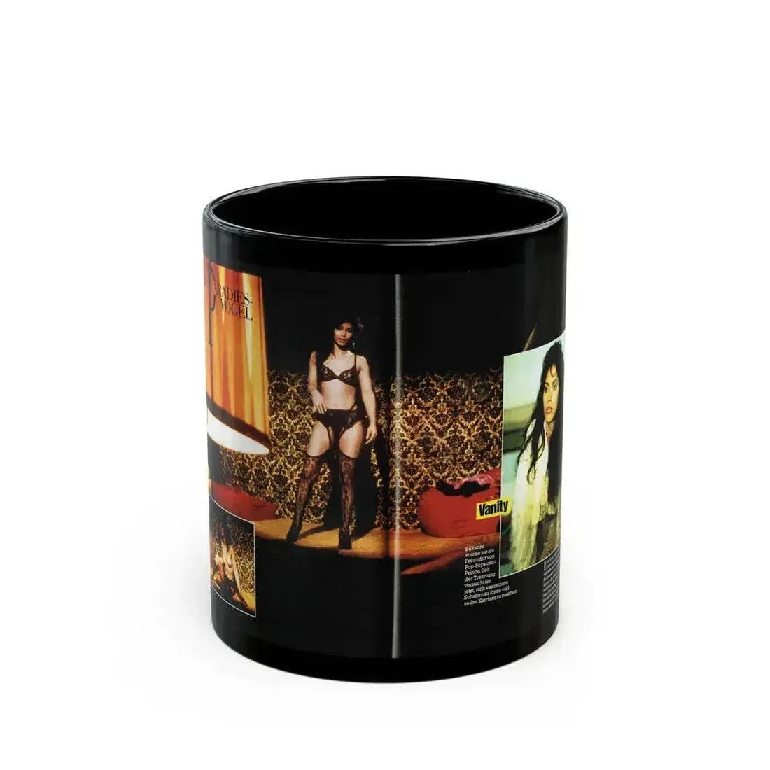 Denise Katrina Matthews 8 (Vintage Female Icon) Black Coffee Mug 11oz - Go Mug Yourself