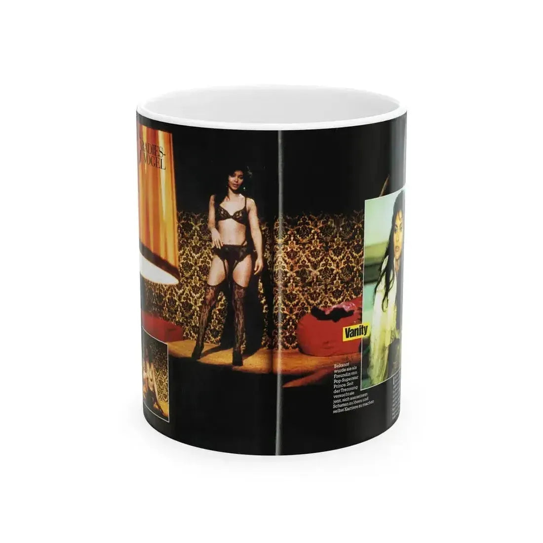 Denise Katrina Matthews 8 (Vintage Female Icon) White Coffee Mug 11oz - Go Mug Yourself