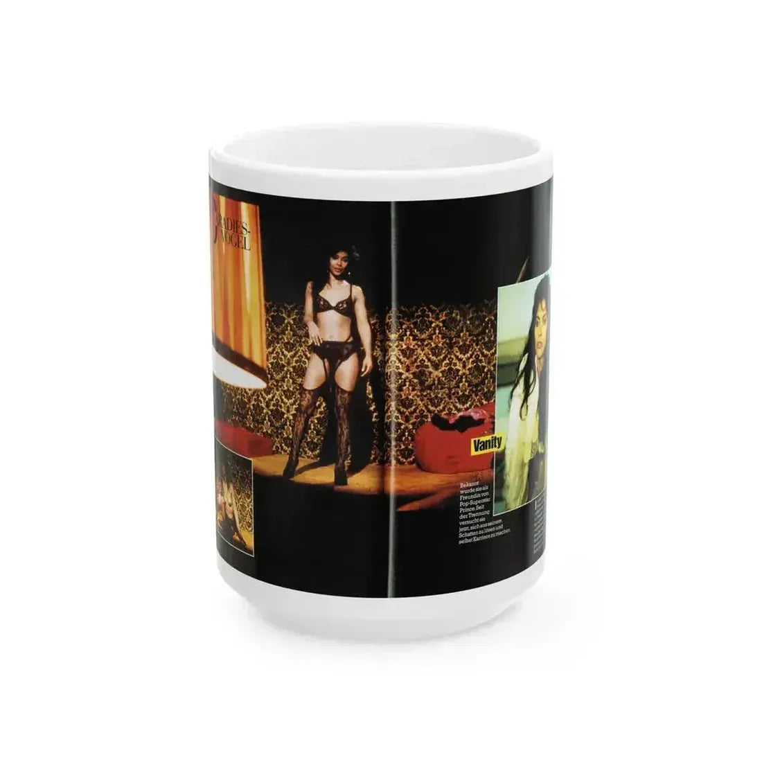 Denise Katrina Matthews 8 (Vintage Female Icon) White Coffee Mug 15oz - Go Mug Yourself