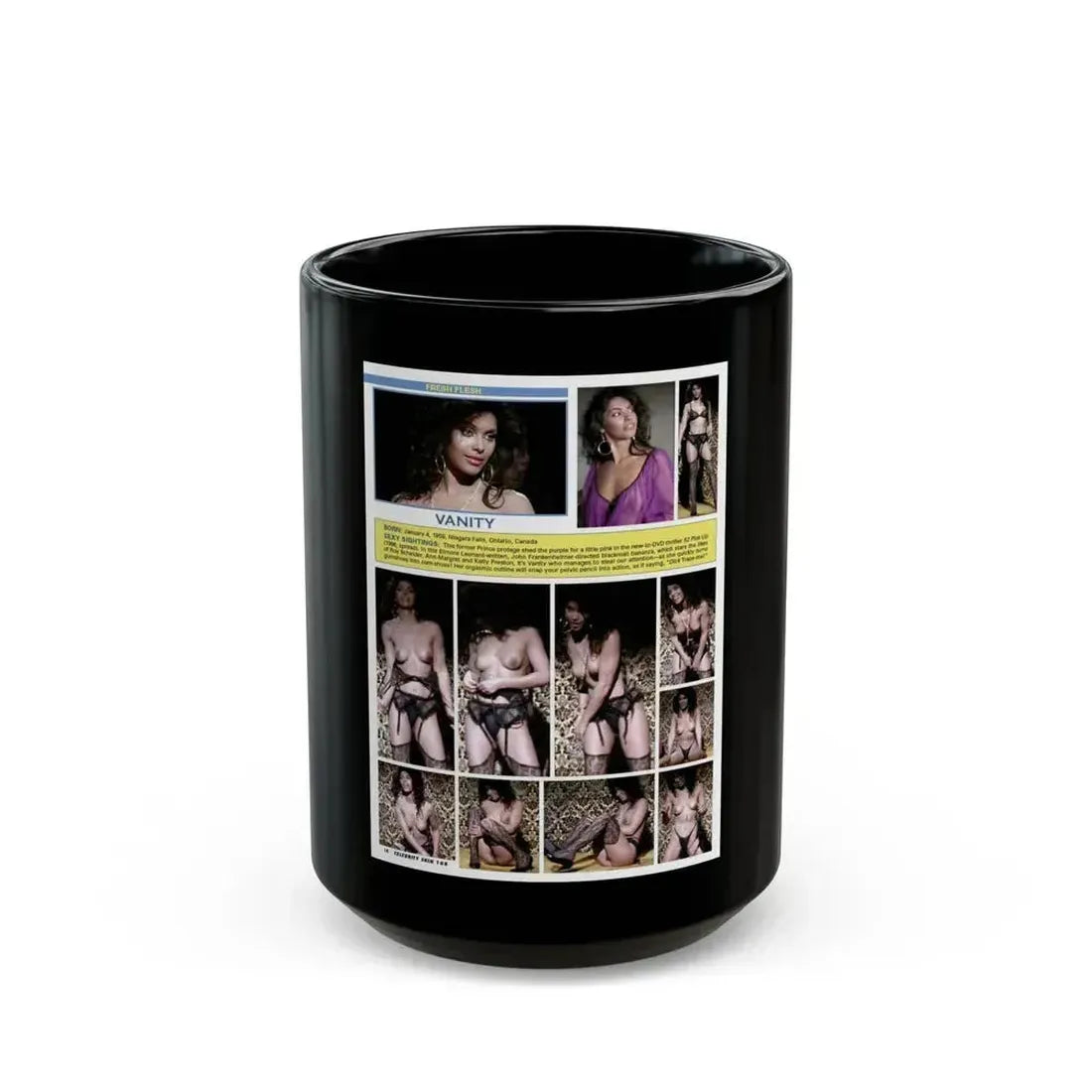 Denise Katrina Matthews (Vintage Female Icon) Black Coffee Mug 15oz - Go Mug Yourself
