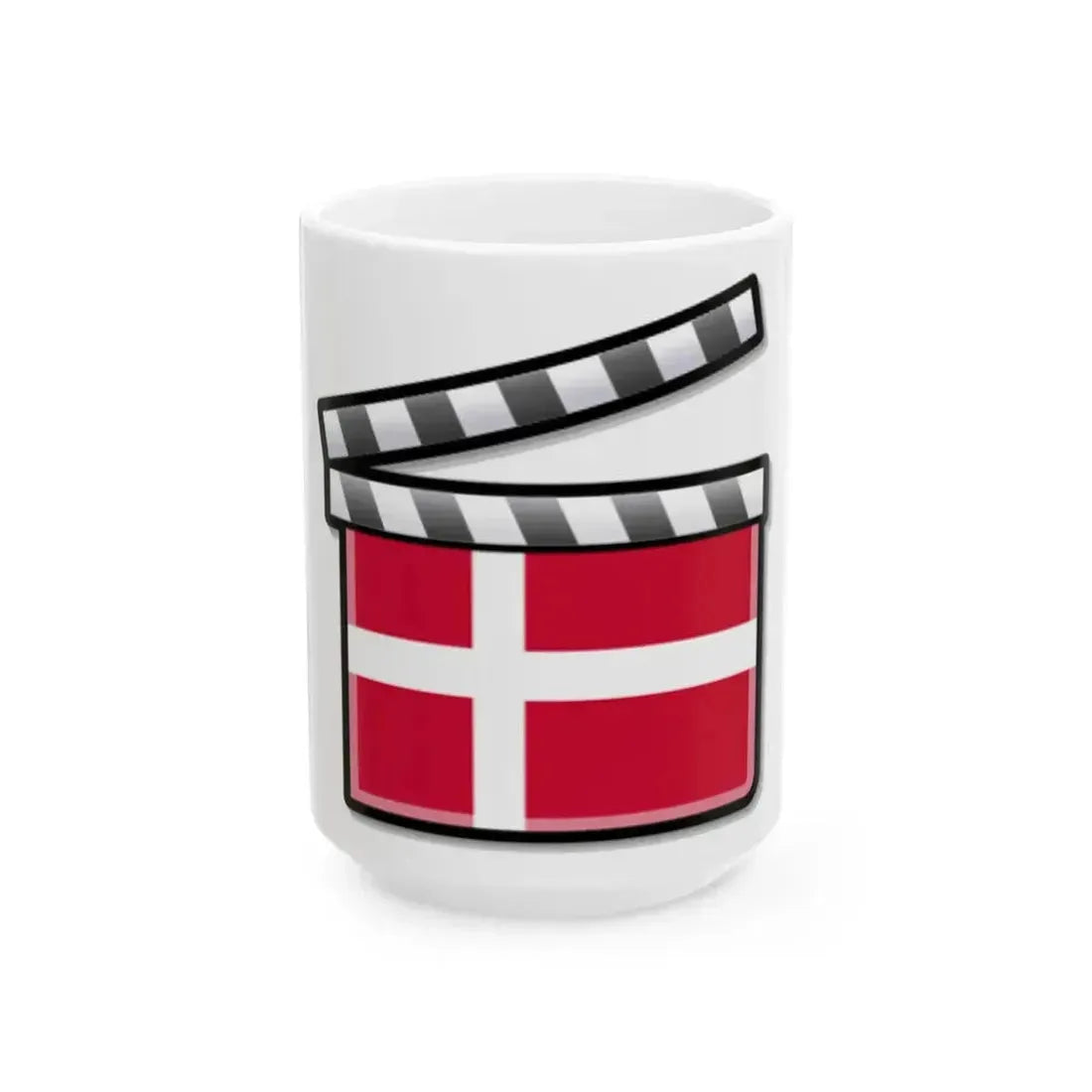 Denmark film clapperboard (Denmark) White Coffee Mug 15oz - Go Mug Yourself