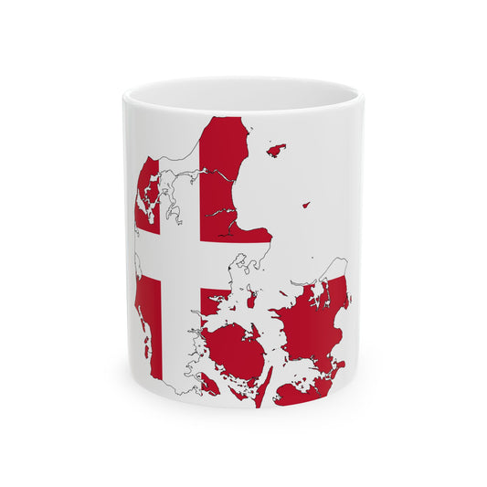 Denmark-Flagmap (Denmark) White Coffee Mug-11oz-Go Mug Yourself
