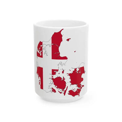 Denmark-Flagmap (Denmark) White Coffee Mug 15oz - Go Mug Yourself