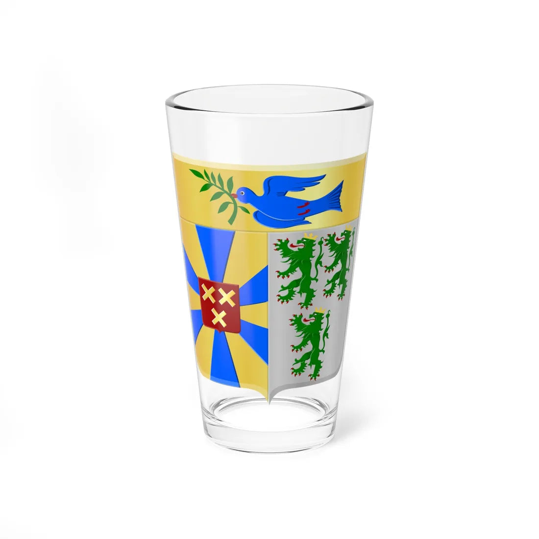 Dentergem wapen (Belgium) (Coat of Arms) Pint Glass 16oz 16oz - Go Mug Yourself