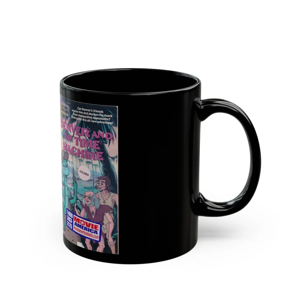 DENVER THE LAST DINOSAUR DENVER AND THE TIME MACHINE (VHS COVER) - Black Coffee Mug-Go Mug Yourself