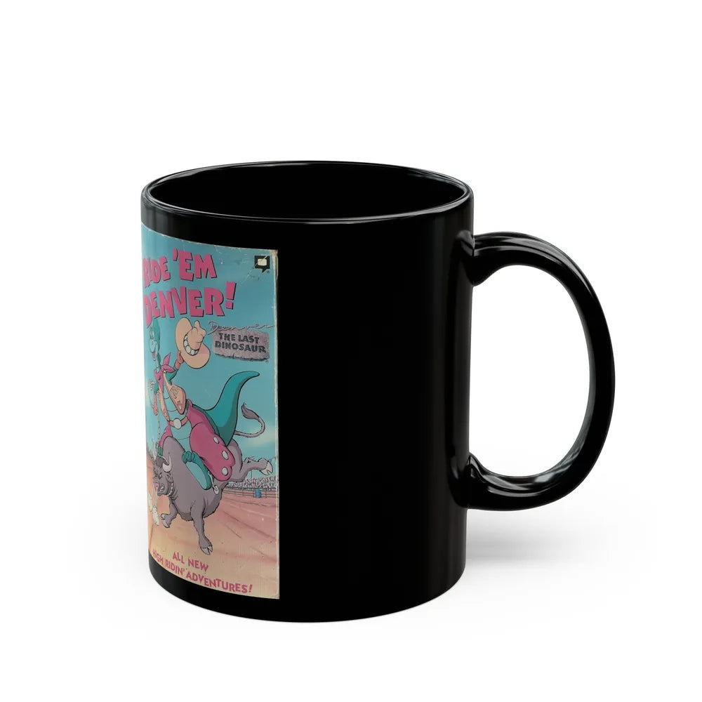 DENVER THE LAST DINOSAUR RIDE EM DENVER CARTOON (VHS COVER) - Black Coffee Mug-Go Mug Yourself