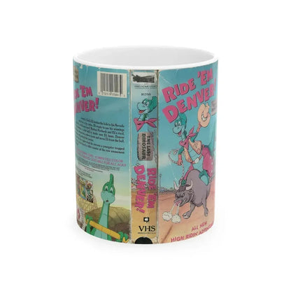 DENVER THE LAST DINOSAUR RIDE EM DENVER CARTOON (VHS COVER) - White Coffee Mug 11oz - Go Mug Yourself