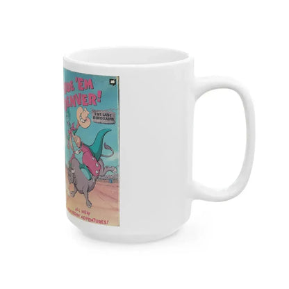 DENVER THE LAST DINOSAUR RIDE EM DENVER CARTOON (VHS COVER) - White Coffee Mug - Go Mug Yourself
