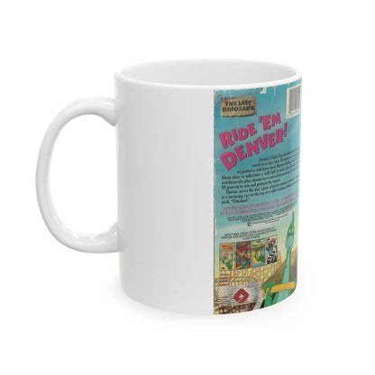 DENVER THE LAST DINOSAUR RIDE EM DENVER CARTOON (VHS COVER) - White Coffee Mug-Go Mug Yourself