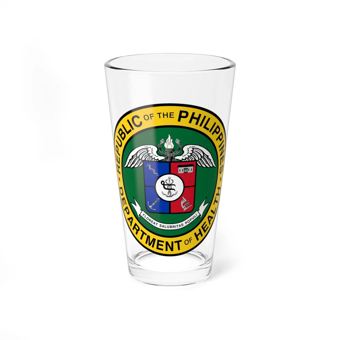 Department of Health DOH PHL (Philippines) (Coat of Arms) Pint Glass 16oz 16oz - Go Mug Yourself