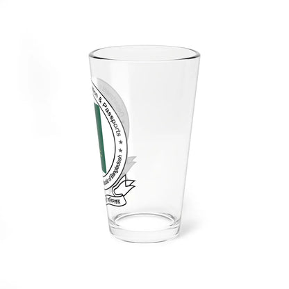 Department of Immigration  Passports Seal (Bangladesh) (Coat of Arms) Pint Glass 16oz - Go Mug Yourself