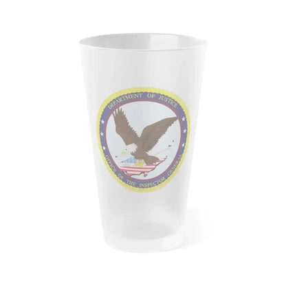Department of Justice Office of the Inspector General v2 - Frosted Pint Glass 16oz 16oz Frosted - Go Mug Yourself