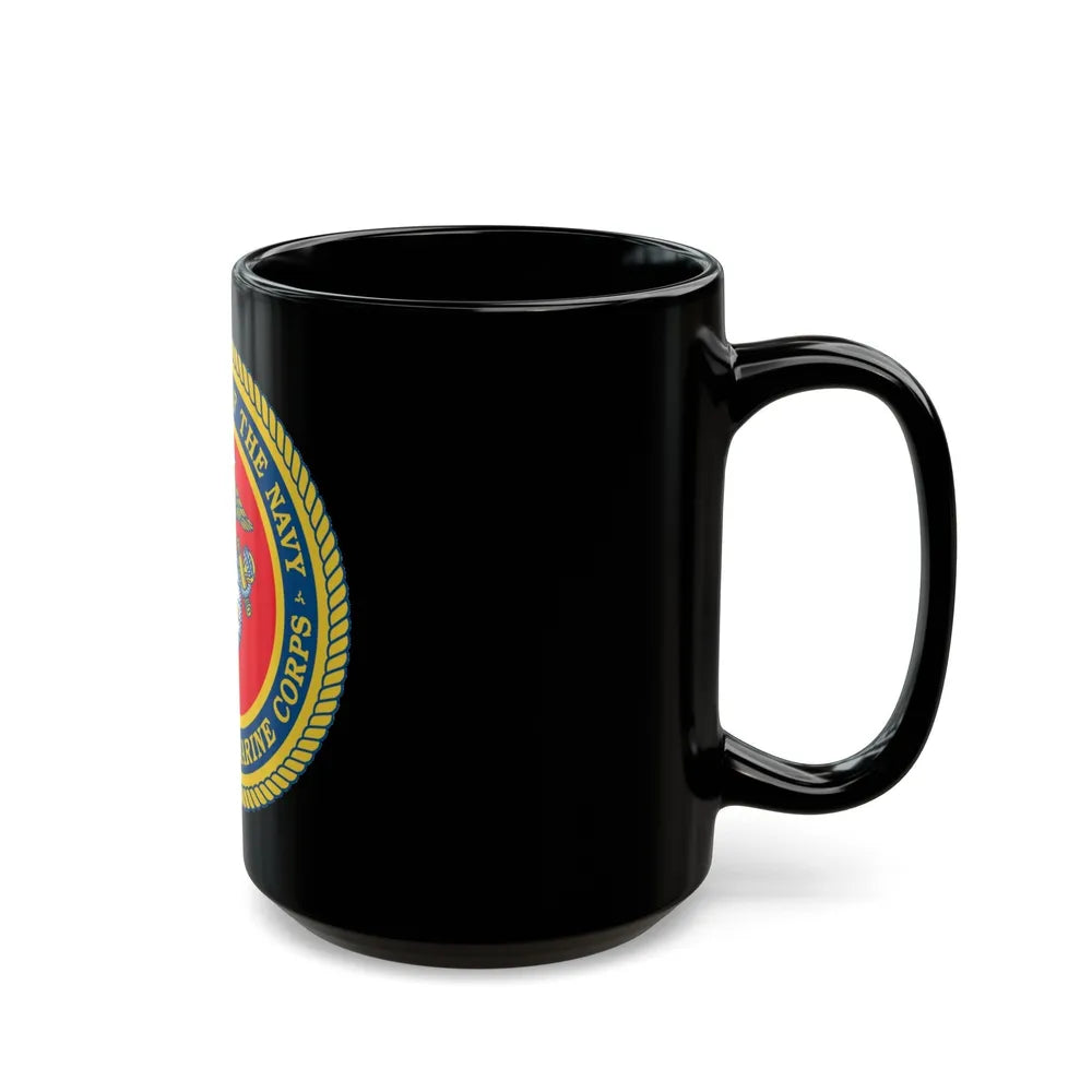 Department Of The Navy United States Marine Corps (USMC) Black Coffee Mug-Go Mug Yourself