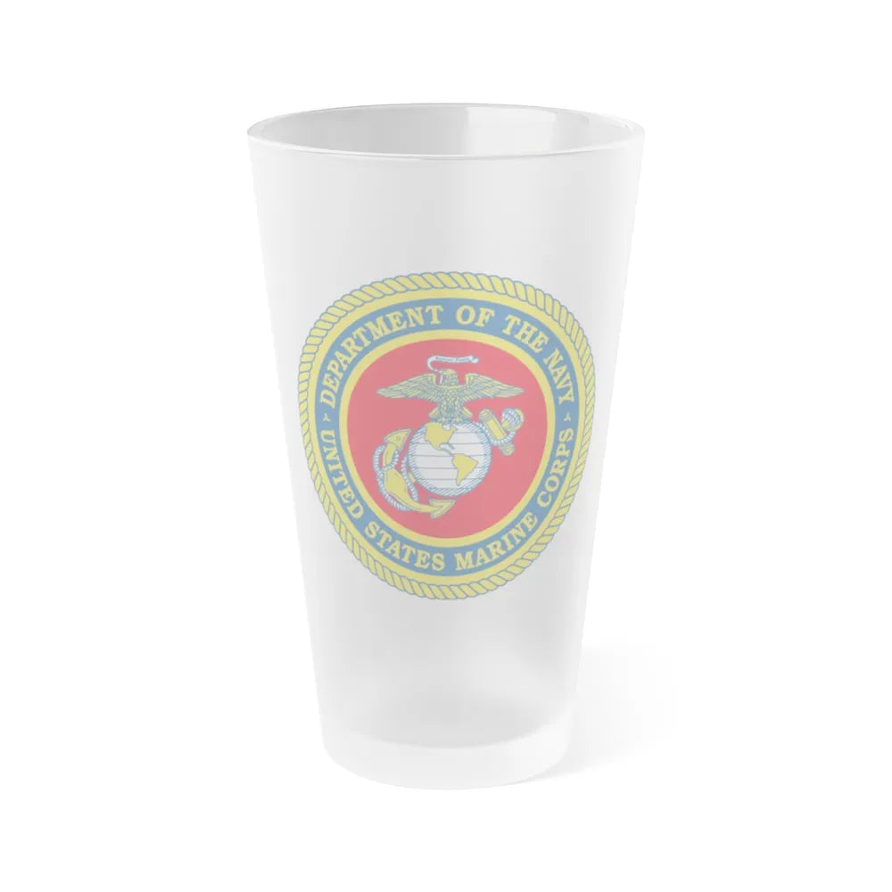 Department Of The Navy United States Marine Corps (USMC) Frosted Pint Glass 16oz-Go Mug Yourself