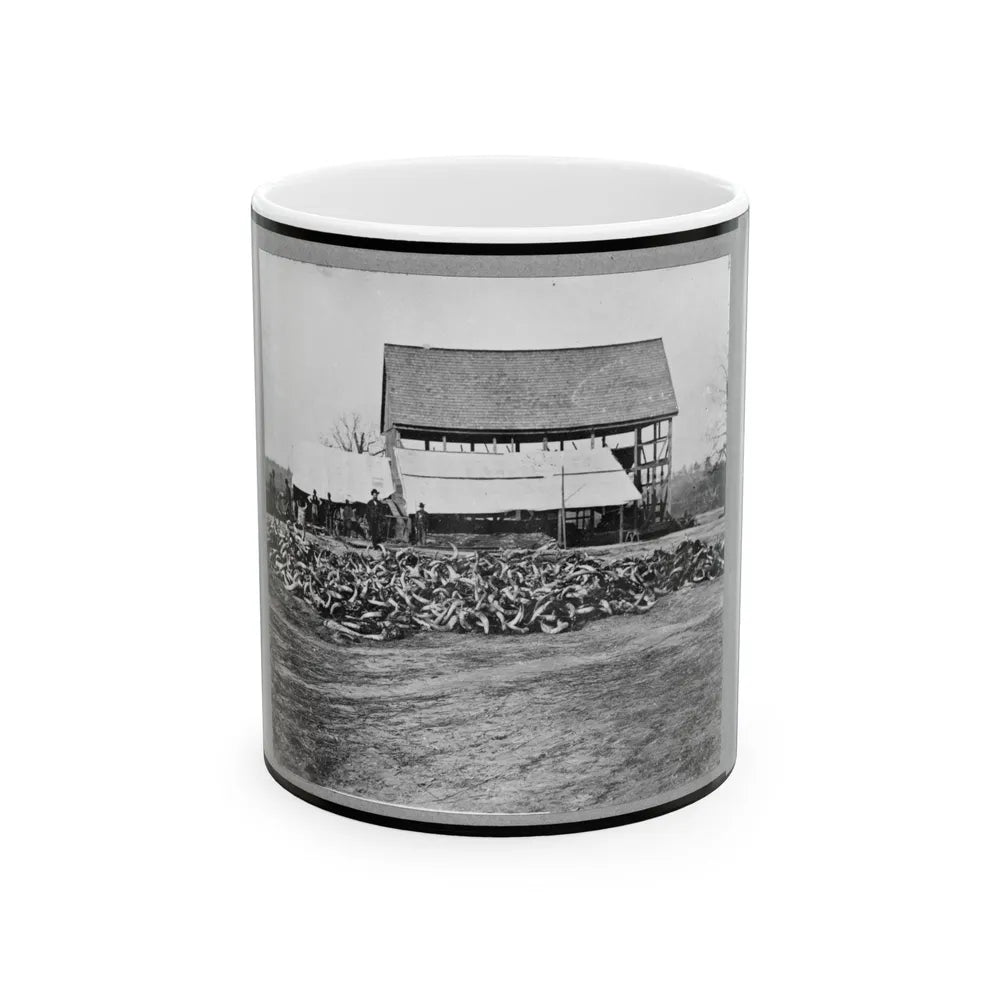 Depot Of The Commissary, Cedar Level, Virginia (U.S. Civil War) White Coffee Mug-11oz-Go Mug Yourself