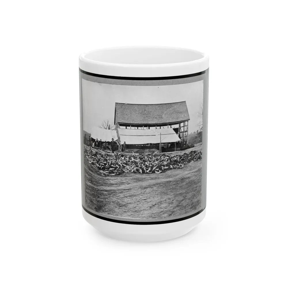 Depot Of The Commissary, Cedar Level, Virginia (U.S. Civil War) White Coffee Mug-15oz-Go Mug Yourself