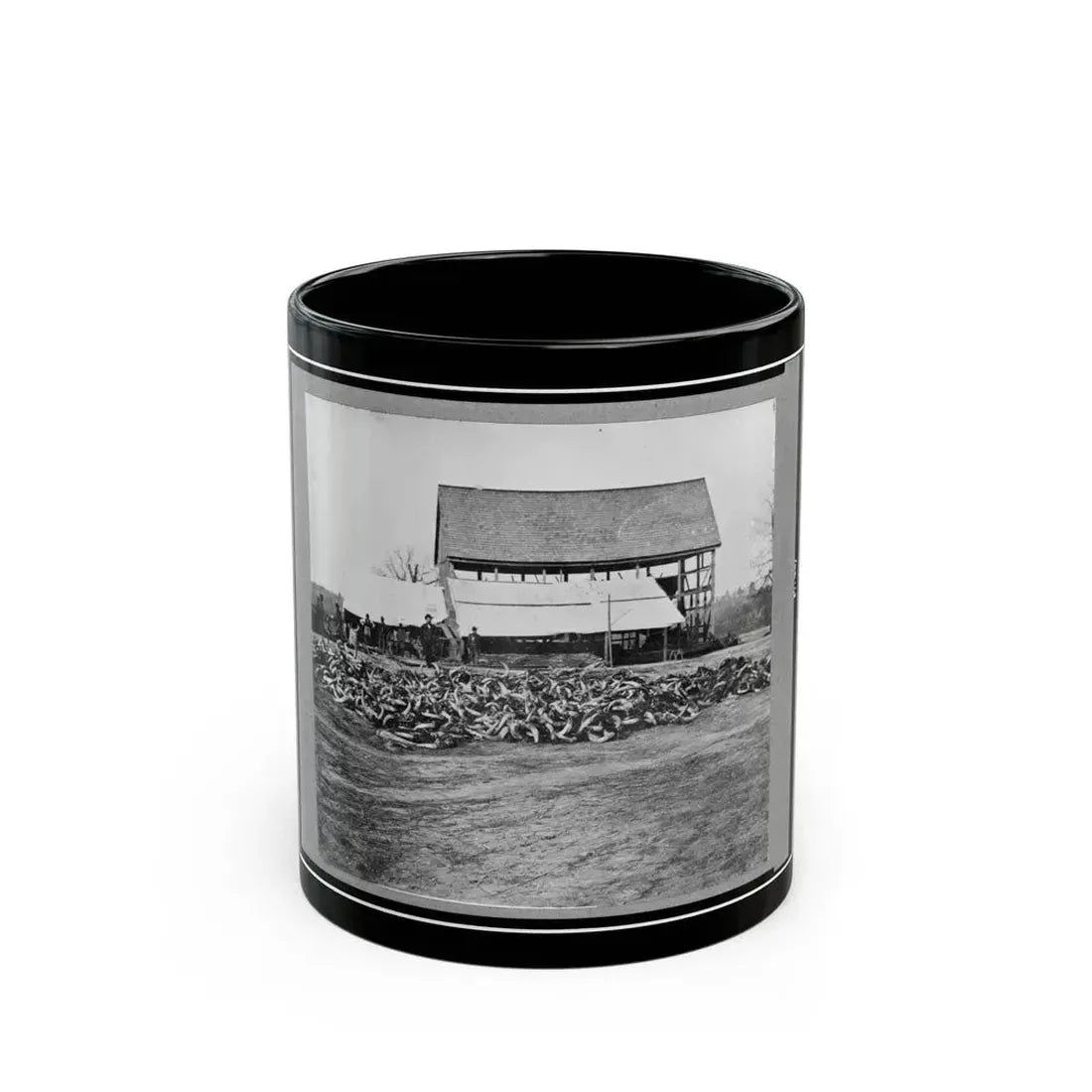 Depot Of The Commissary, Cedar Level, Virginia (U.S. Civil War) Black Coffee Mug 11oz - Go Mug Yourself