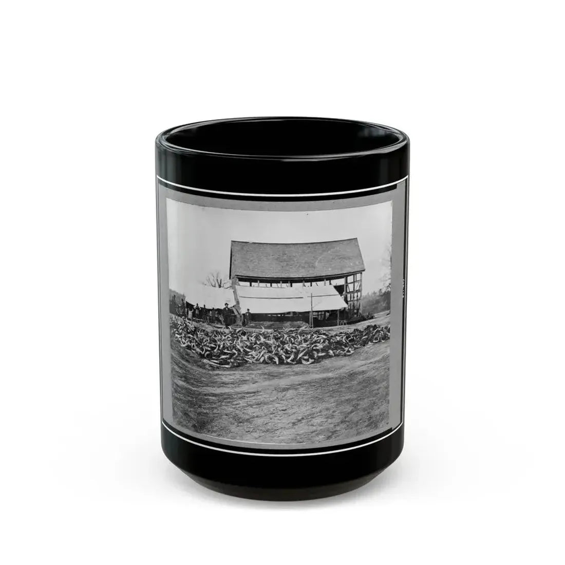 Depot Of The Commissary, Cedar Level, Virginia (U.S. Civil War) Black Coffee Mug 15oz - Go Mug Yourself