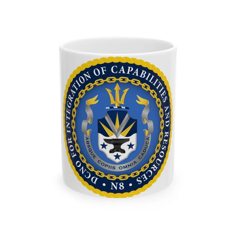 Deputy Chief of Naval Operations for Integration of Capabilities and Resources N8 (U.S. Navy) White Coffee Mug-11oz-Go Mug Yourself