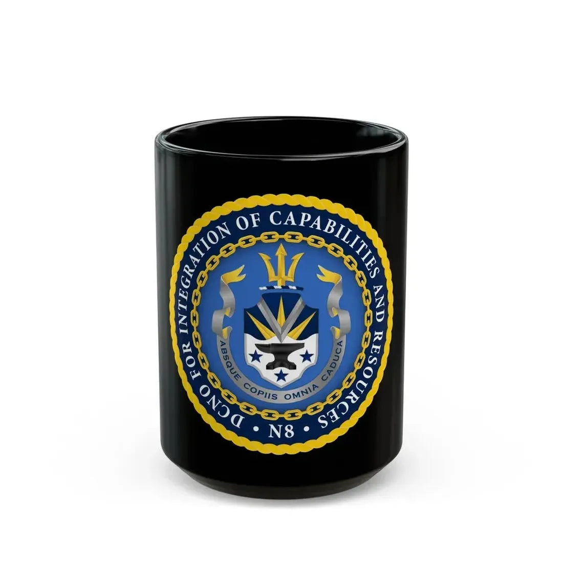 Deputy Chief of Naval Operations for Integration of Capabilities and Resources N8 (U.S. Navy) Black Coffee Mug 15oz - Go Mug Yourself
