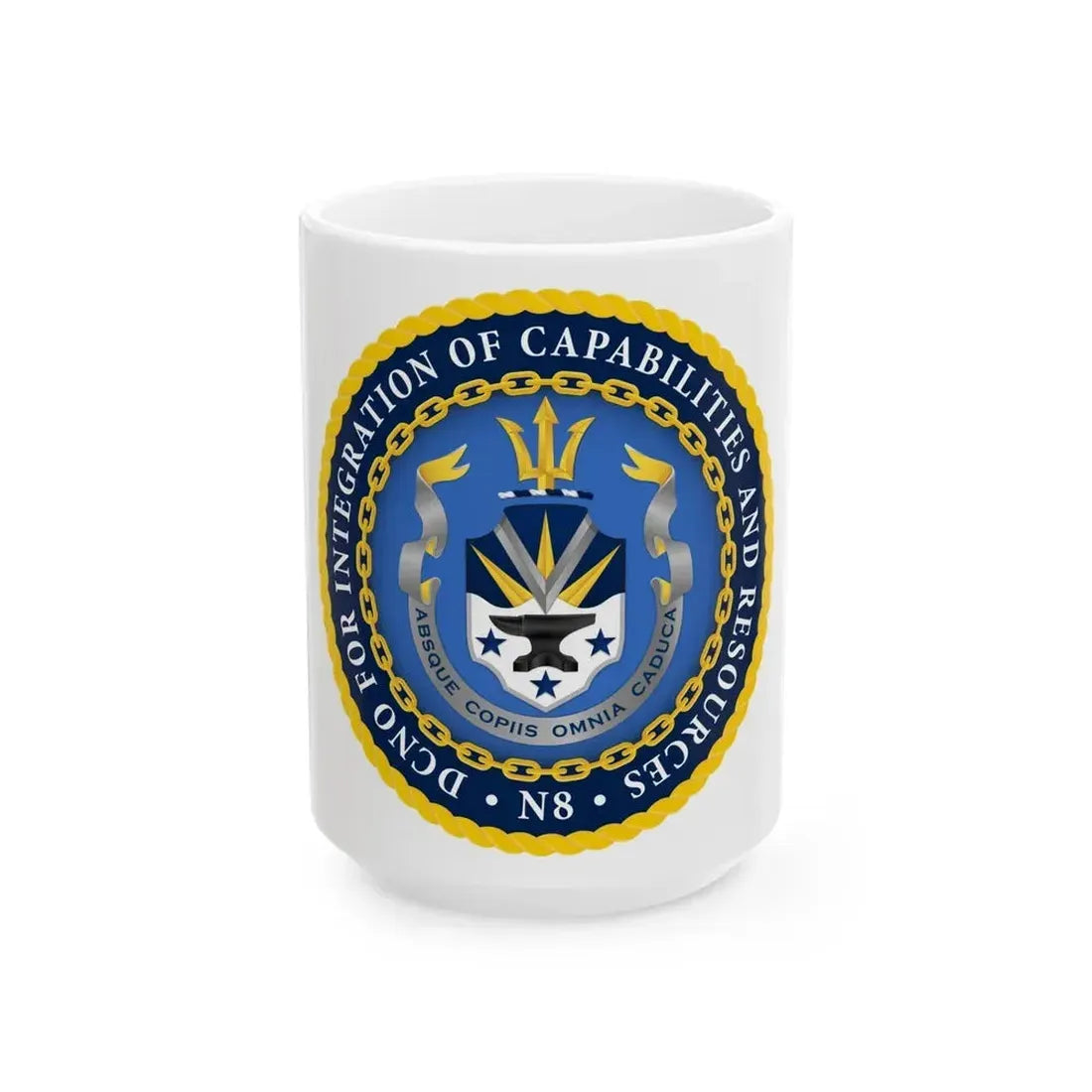 Deputy Chief of Naval Operations for Integration of Capabilities and Resources N8 (U.S. Navy) White Coffee Mug 15oz - Go Mug Yourself