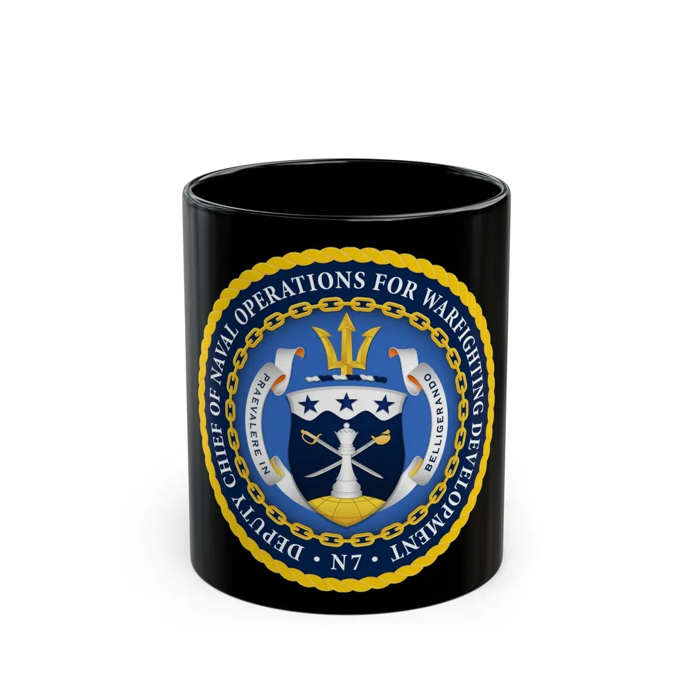 Deputy Chief of Naval Operations for Warfighting Development N7 (U.S. Navy) Black Coffee Mug-11oz-Go Mug Yourself