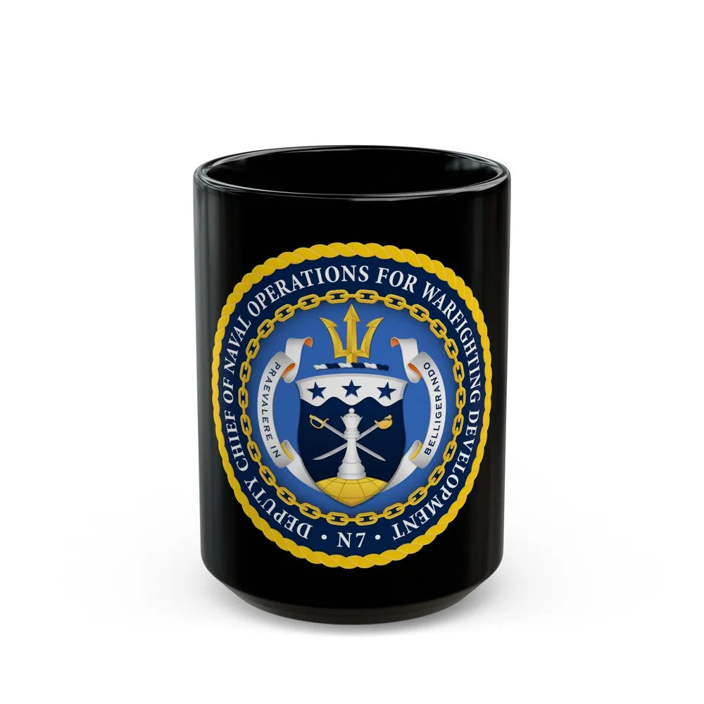 Deputy Chief of Naval Operations for Warfighting Development N7 (U.S. Navy) Black Coffee Mug-15oz-Go Mug Yourself