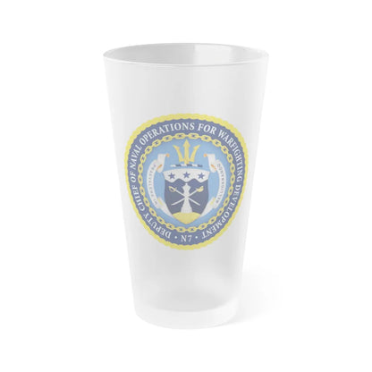 Deputy Chief of Naval Operations for Warfighting Development N7 (U.S. Navy) Frosted Pint Glass 16oz-Go Mug Yourself