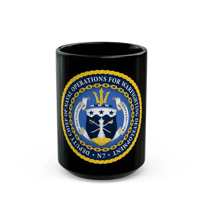 Deputy Chief of Naval Operations for Warfighting Development N7 (U.S. Navy) Black Coffee Mug 15oz - Go Mug Yourself