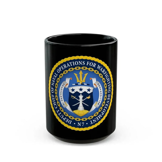 Deputy Chief of Naval Operations for Warfighting Development N7 (U.S. Navy) Black Coffee Mug 15oz - Go Mug Yourself