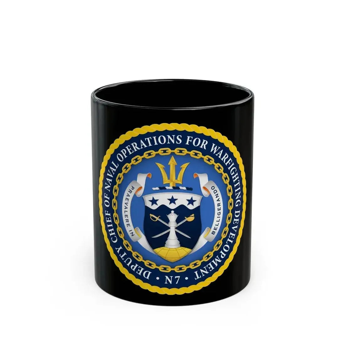 Deputy Chief of Naval Operations for Warfighting Development N7 (U.S. Navy) Black Coffee Mug - Go Mug Yourself