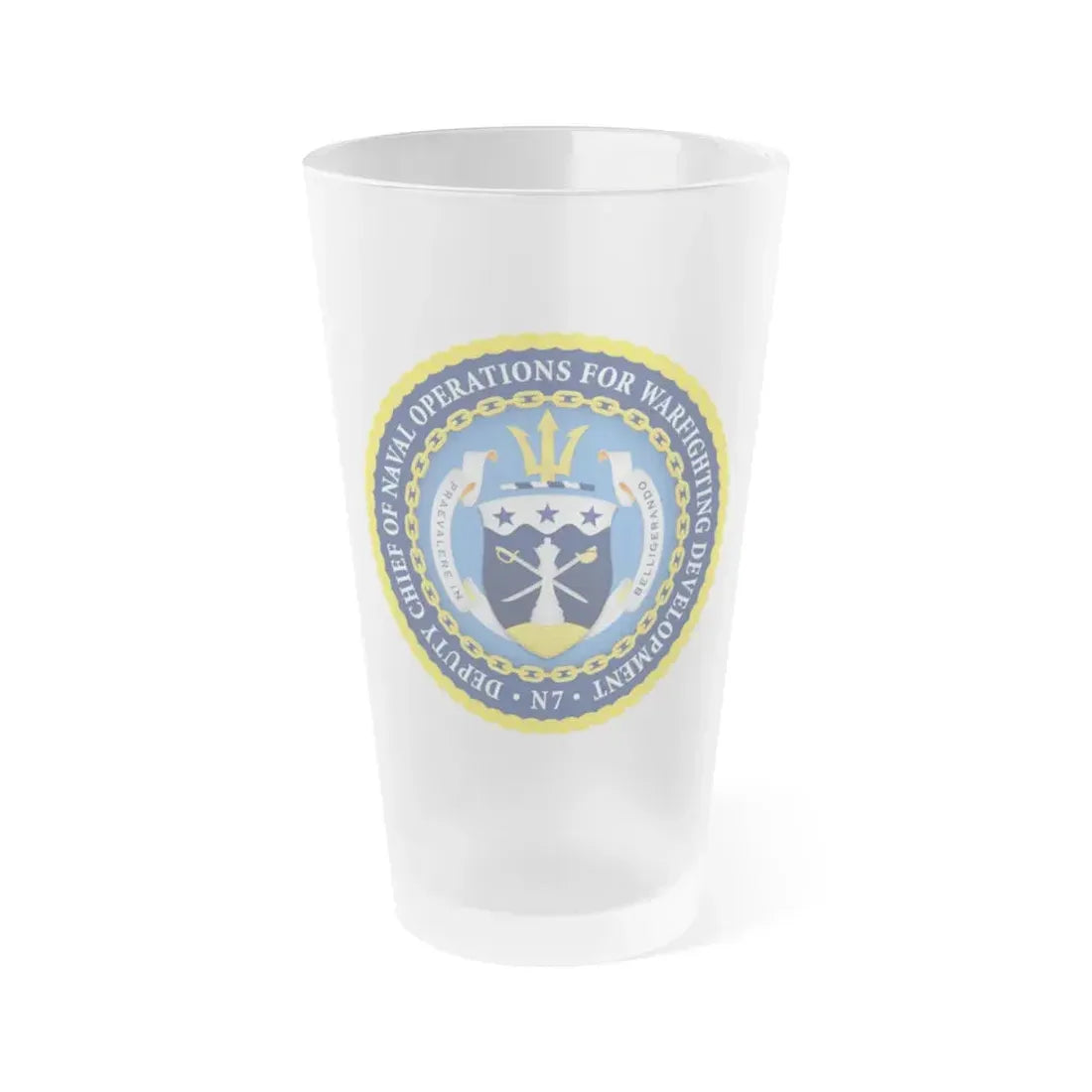 Deputy Chief of Naval Operations for Warfighting Development N7 (U.S. Navy) Frosted Pint Glass 16oz Default Title - Go Mug Yourself