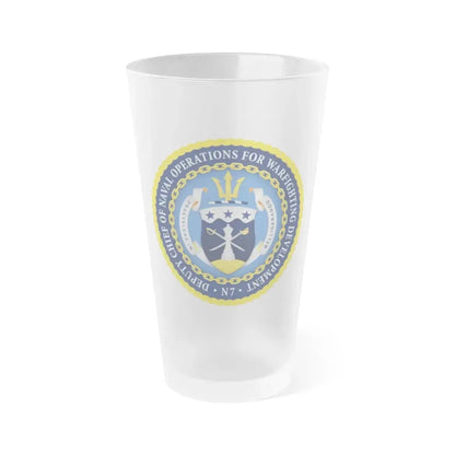 Deputy Chief of Naval Operations for Warfighting Development N7 (U.S. Navy) Frosted Pint Glass 16oz Default Title - Go Mug Yourself