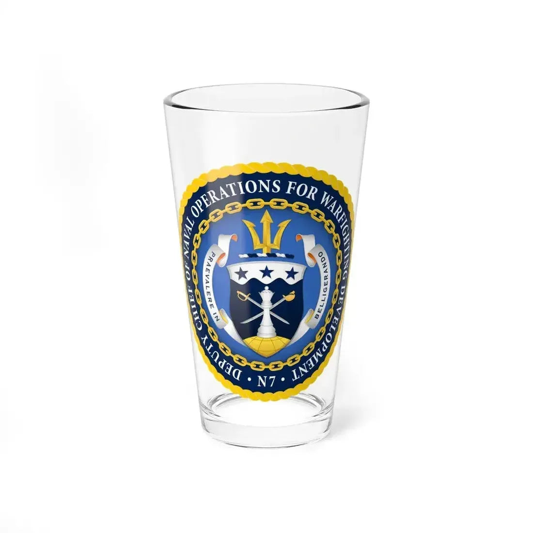 Deputy Chief of Naval Operations for Warfighting Development N7 (U.S. Navy) Pint Glass 16oz 16oz - Go Mug Yourself