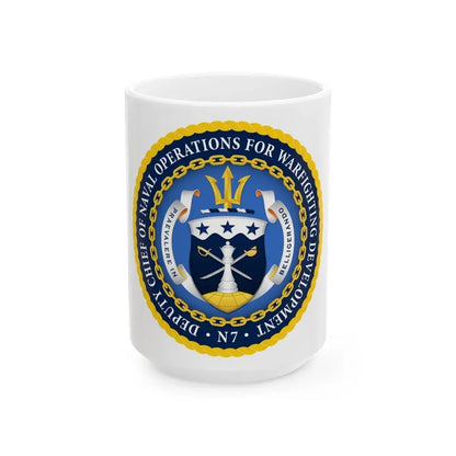 Deputy Chief of Naval Operations for Warfighting Development N7 (U.S. Navy) White Coffee Mug 15oz - Go Mug Yourself