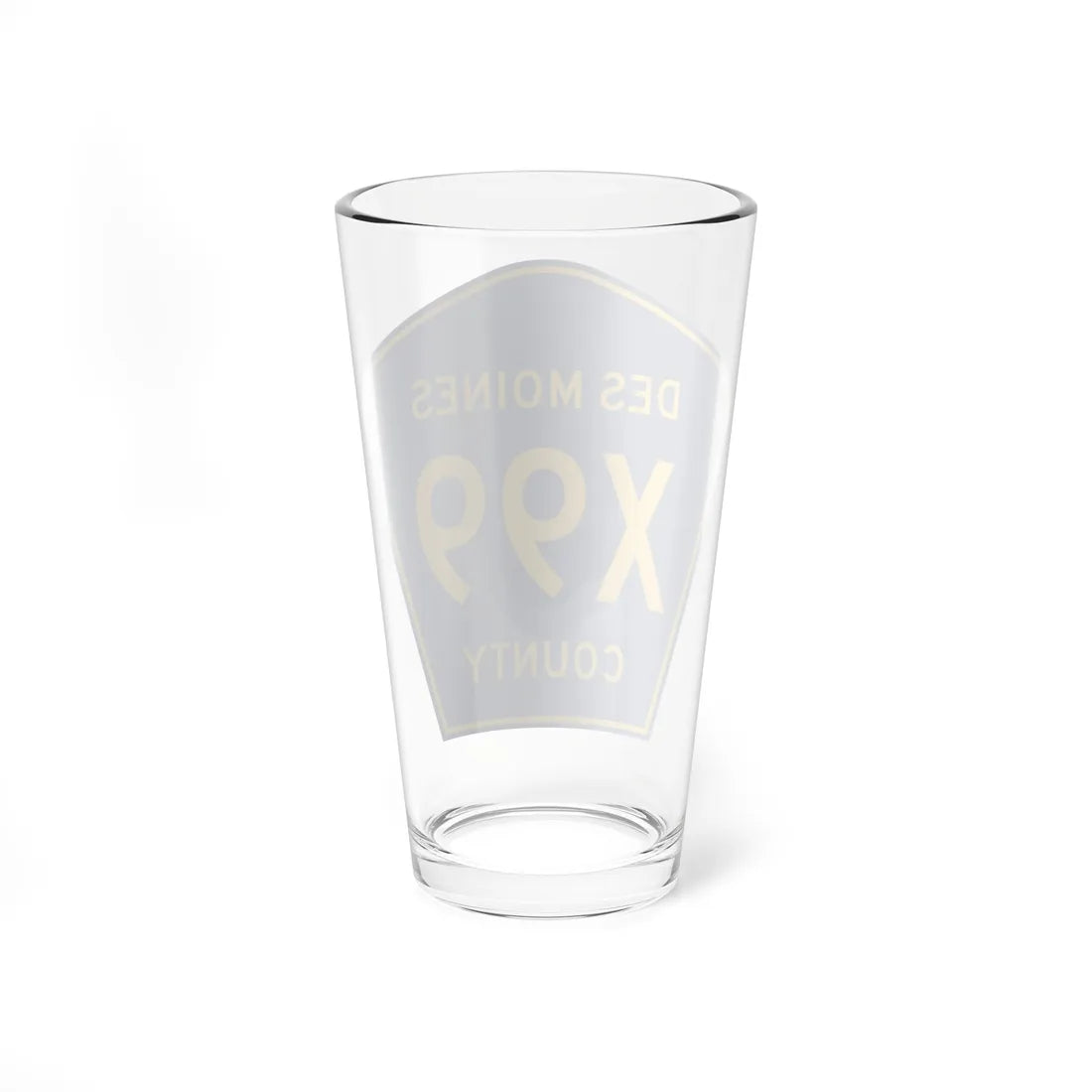 Des Moines County Route X99 IA (Iowa) (Road Sign) Pint Glass 16oz - Go Mug Yourself