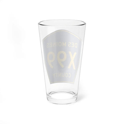 Des Moines County Route X99 IA (Iowa) (Road Sign) Pint Glass 16oz - Go Mug Yourself