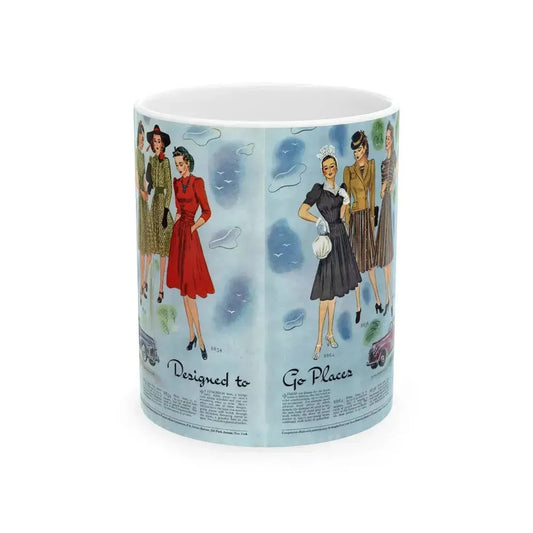 Designed to Go Places, Woman's Home Companion, April 1940 - White Coffee Mug 11oz - Go Mug Yourself