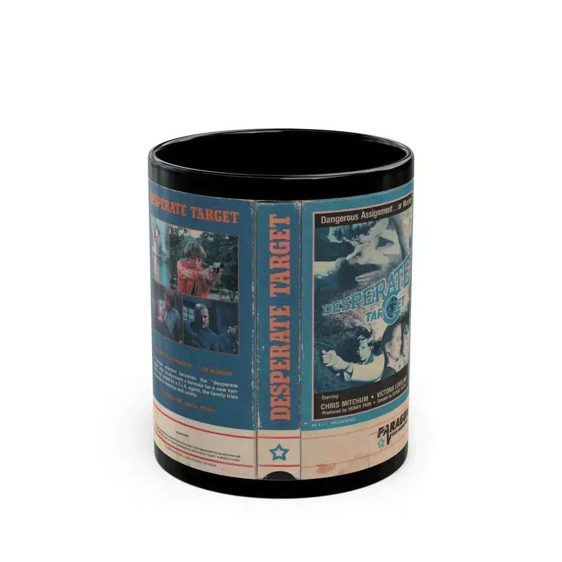 DESPERATE TARGET (VHS COVER) - Black Coffee Mug 11oz - Go Mug Yourself