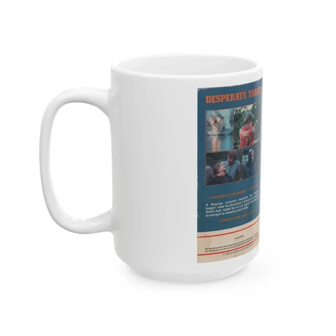 DESPERATE TARGET (VHS COVER) - White Coffee Mug - Go Mug Yourself
