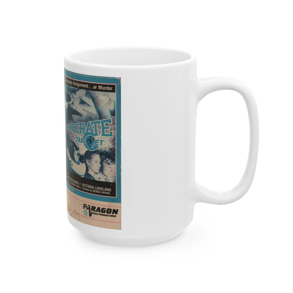 DESPERATE TARGET (VHS COVER) - White Coffee Mug-Go Mug Yourself