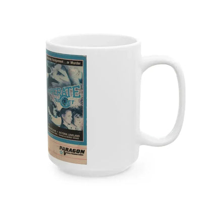 DESPERATE TARGET (VHS COVER) - White Coffee Mug - Go Mug Yourself